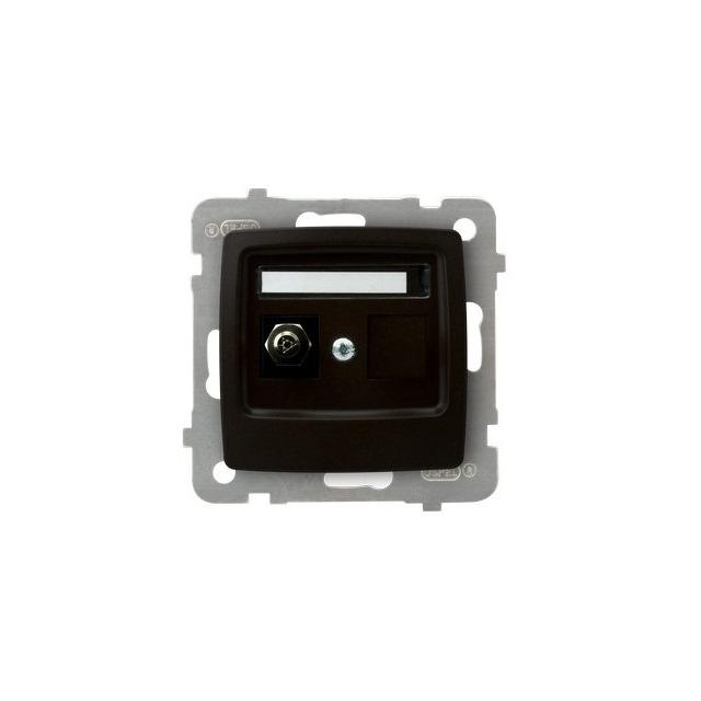 KARO Gniazdo ekwipotencjalne pojedyncze - kolor czekoladowy metalik