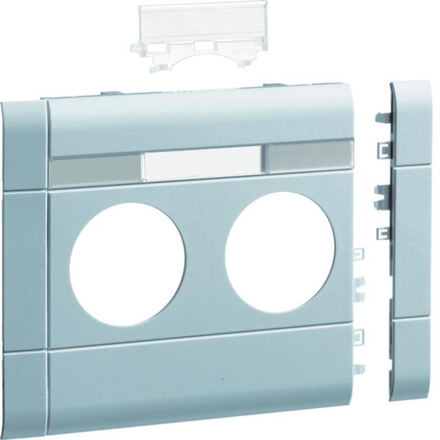 tehalit.WA Maskownica podwójna z polem opisowym ABS bezhalogenowy 120mm aluminium GB12021LAN HAGER