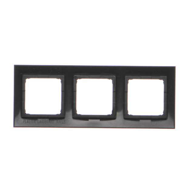 Simon 54 Premium Ramka 3-krotna PREMIUM do puszek karton-gips IP20 / IP44 czarny DRK3/49 KONTAKT