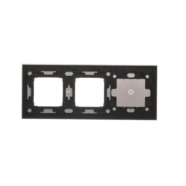 Simon 54 Touch Panel dotykowy S54 Touch 3 moduły 1 pole dotykowe+2 otwory na osprzęty S54 srebrna mg