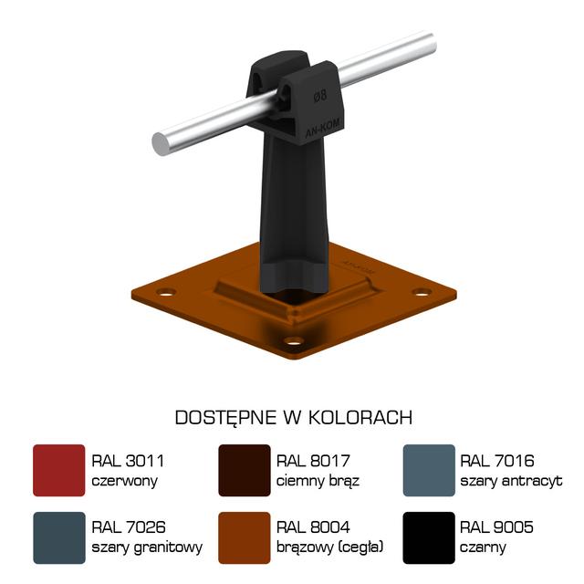 AN-11P/LA/C-N Uchwyt na płytce stal.H=7cm Z-zatrz. /LA/ czarny