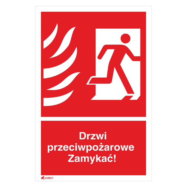 DRZWI PRZECIWPOŻAR.ZAMYKAĆ 150X205 FOLIA SAMOPRZYLEPNA FOTOLUMINESCENCYJNA