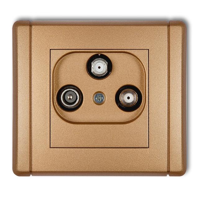 FLEXI Gniazdo abonenckie 2 wyjścia SAT + TV złoty metalik