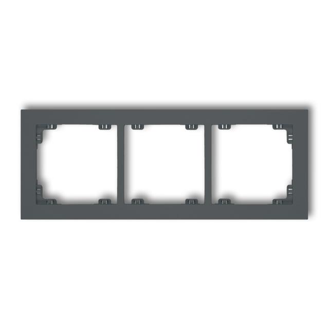 DECO Ramka uniwersalna potrójna z tworzywa grafitowy mat