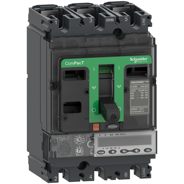 Wyłącznik mocy ComPacT NSX NSX250HB2 Mic5.2E 100A 3P 100kA C25W35E100 Schneider