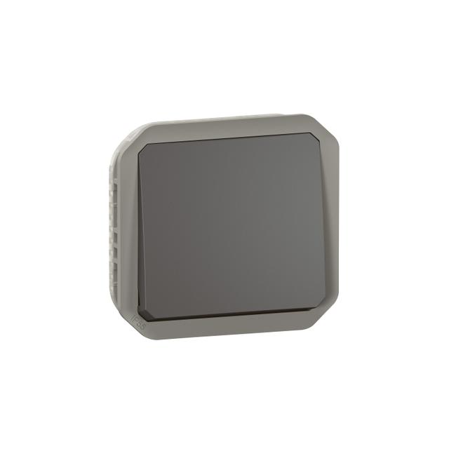 NOWE PLEXO - PRZYCISK PRZEŁĄCZNY NO/NC MECHANIZM 10 A - 250 V~ ANTRACYT