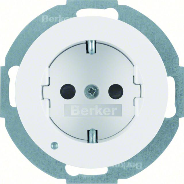 BERKER R.classic Gniazdo SCHUKO z podświetleniem LED biały 41092089 HAGER