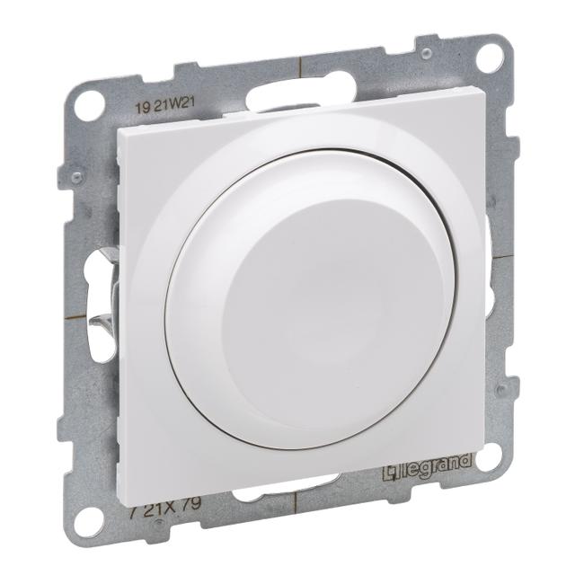 Suno Ściemniacz Obrotowy - 240V - 50 Hz - 5 - 75 W ( 10 Lamp Maks.) Dla Lamp Led Z Opcją Ściemniania - Bez Zacisku Neutralnego Biały 721179 LEGRAND
