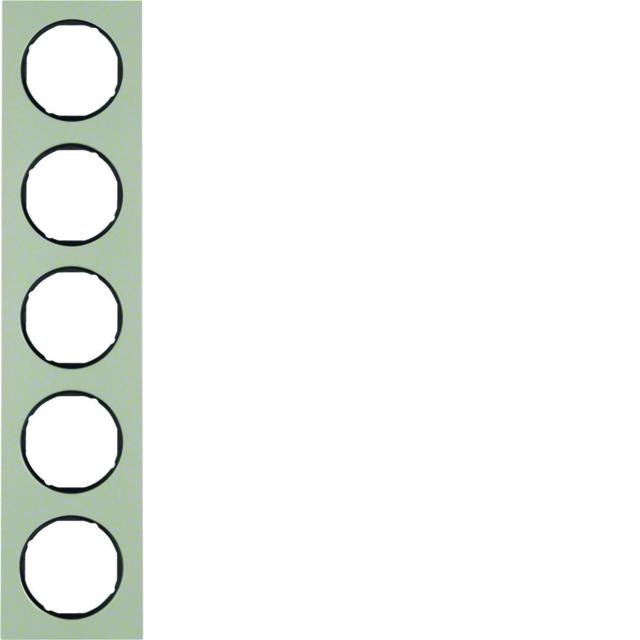BERKER R.3 Ramka pięciokrotna stal szlachetna/czarny 10152204 HAGER