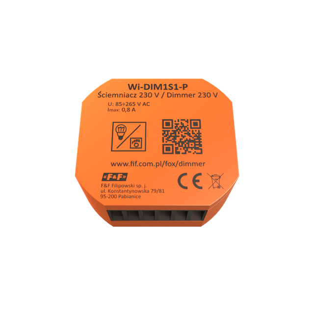 DIMMER ściemniacz oświetlenia Wi-Fi 230V WI-DIM1S1-P F&F