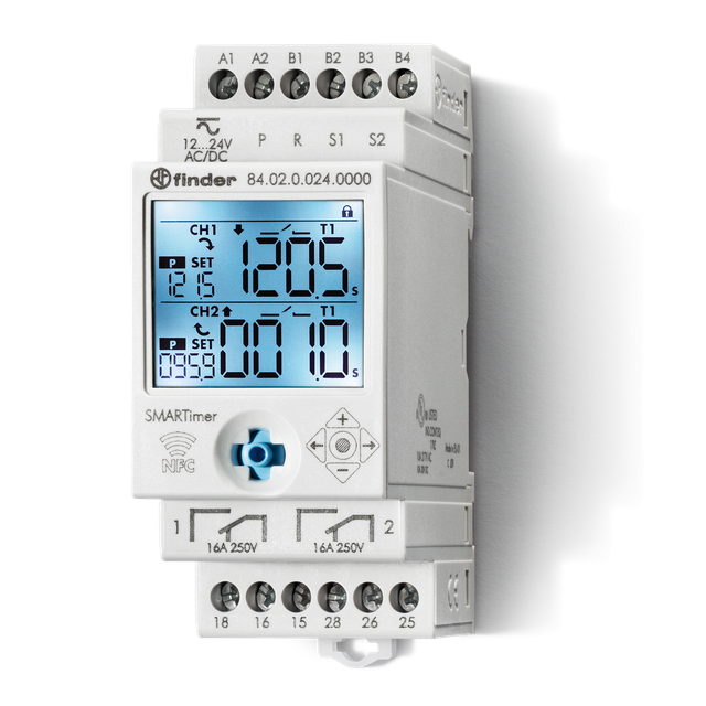 Przekaźnik czasowy inteligentny serii 84: 2P 16A 12…24V AC/DC 84.02.0.024.0000 /5szt./ FINDER