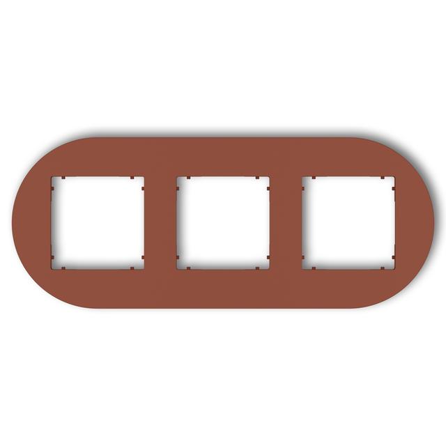 MINI Ramka uniwersalna potrójna okrągła z tworzywa terakota