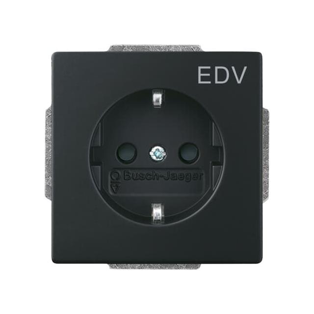FUTURE Gniazdo SCHUKO Z nadrukiem „EDV” Z szybkozłączami Z uziemieniem, 2P+E Z przesłonami czarny ma 2CKA002013A5332 ABB