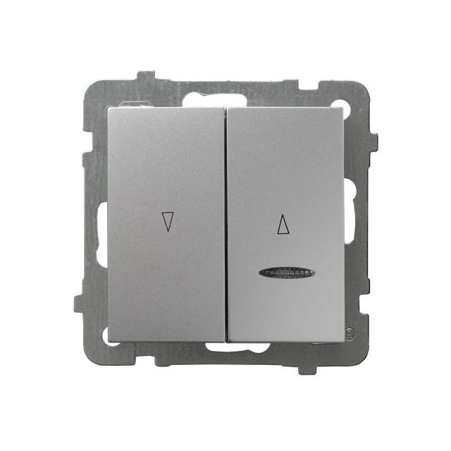 AS Łącznik żaluzjowy z podświetleniem niebieskim z blokadą mechaniczną - kolor srebro