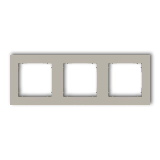 MINI Ramka uniwersalna potrójna kwadratowa z tworzywa taupe