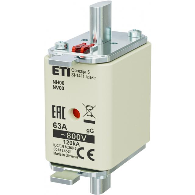 Wkładka topikowa NH zwłoczna KOMBI NH00 gG 63A 800V 004184521 ETI