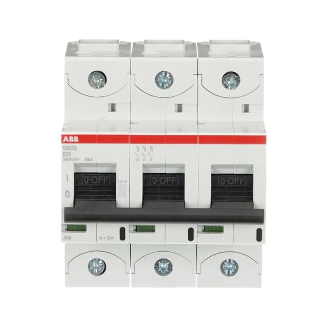 S803S-B20 Wyłącznik nadprądowy 50kA 3P B20A 2CCS863001R0205 ABB