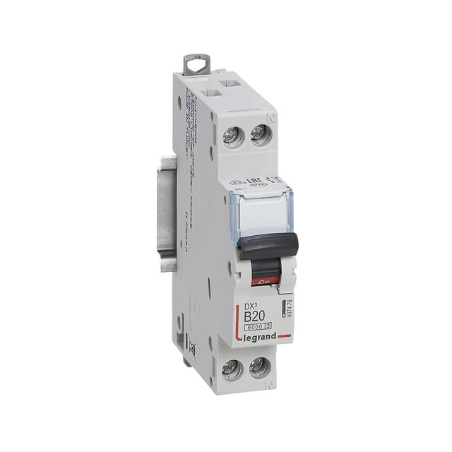 Wyłącznik Nadprądowy S 301N 1P+N B 20 6kA DX3 407476 LEGRAND
