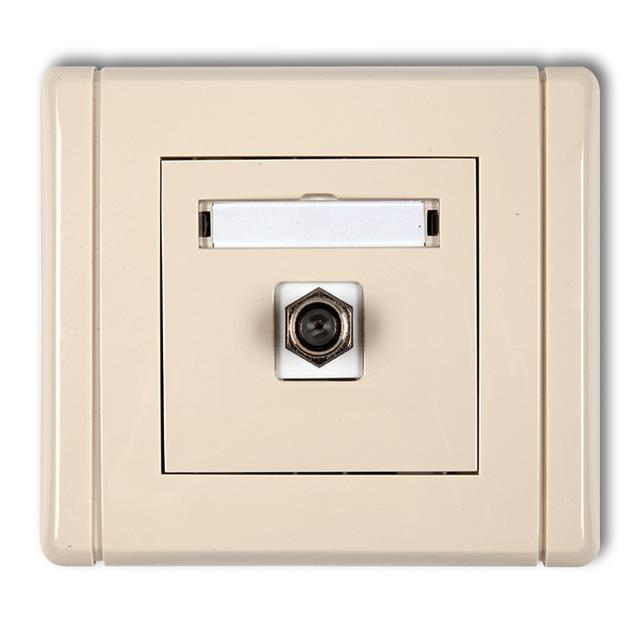 FLEXI Gniazdo antenowe pojedyncze typu F (SAT) pozłacane beżowy