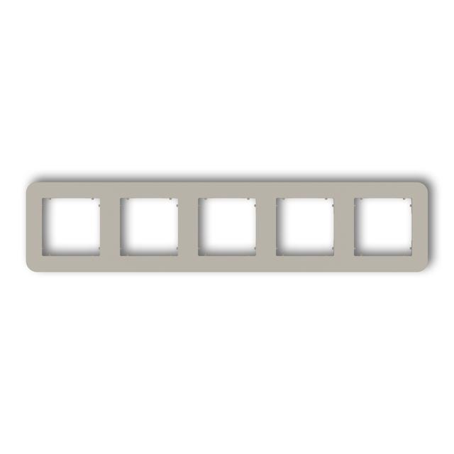 MINI Ramka uniwersalna pięciokrotna zaokrąglona z tworzywa taupe