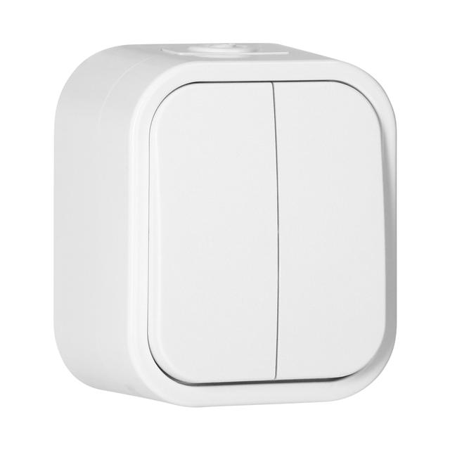 Łącznik natynkowy świecznikowy B2, 10A, 250V, IP54, WNT-2B2, biały OR-OE-7801/W ORNO