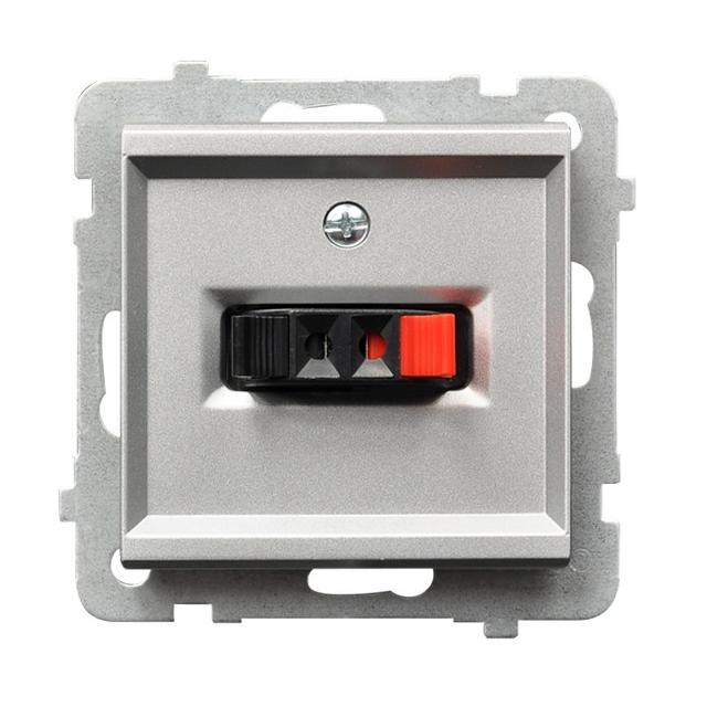 SONATA Gniazdo głośnikowe pojedyncze - kolor srebro mat GG-1R/m/38