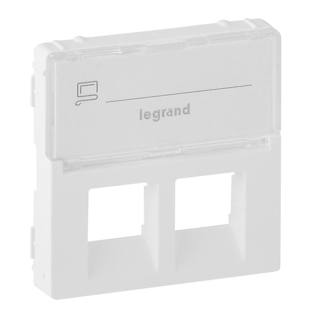 VALENA LIFE PLAKIETKA Z ETYKIETĄ GNIAZDA 2 x RJ 45 BIAŁA, Legrand