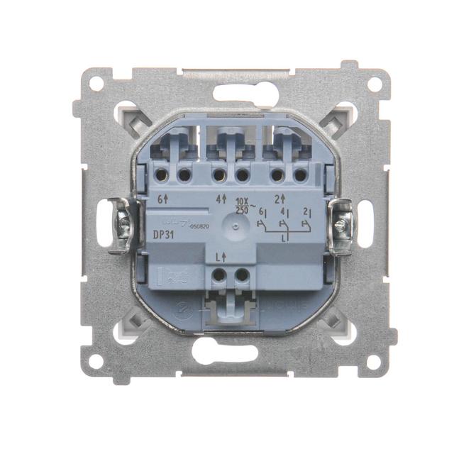 Simon 54 Przycisk potrójny 10A szybkozłączka biały