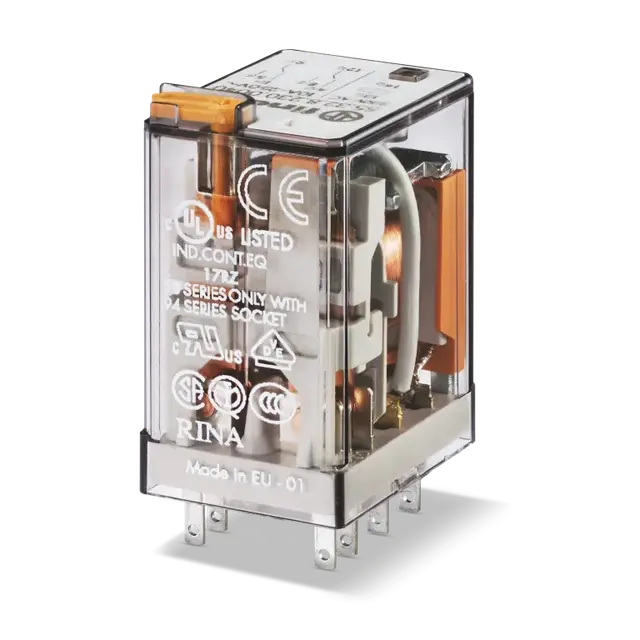 Miniaturowy przekaźnik przemysłowy 2 P; 10A; 60V DC; LED + dioda gaszeniowa