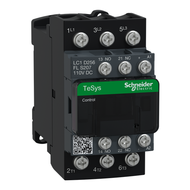 Stycznik mocy TeSys D [AC-3] 25A 3P 1Z 1R kolejowy cewka 110VDC niski pobór LC1D256FLS207 Schneider
