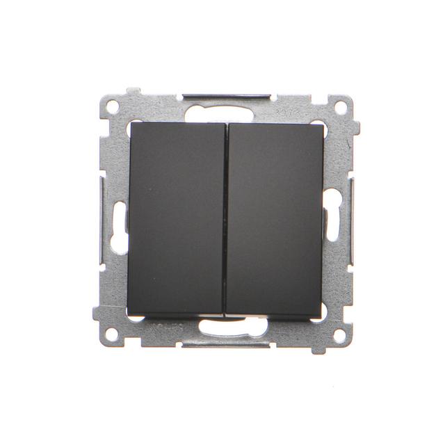 Simon 54 Przycisk podwójny zwierny bez piktogramu 10A 250V szybkozłączka czarny DP2.01/49 KONTAKT