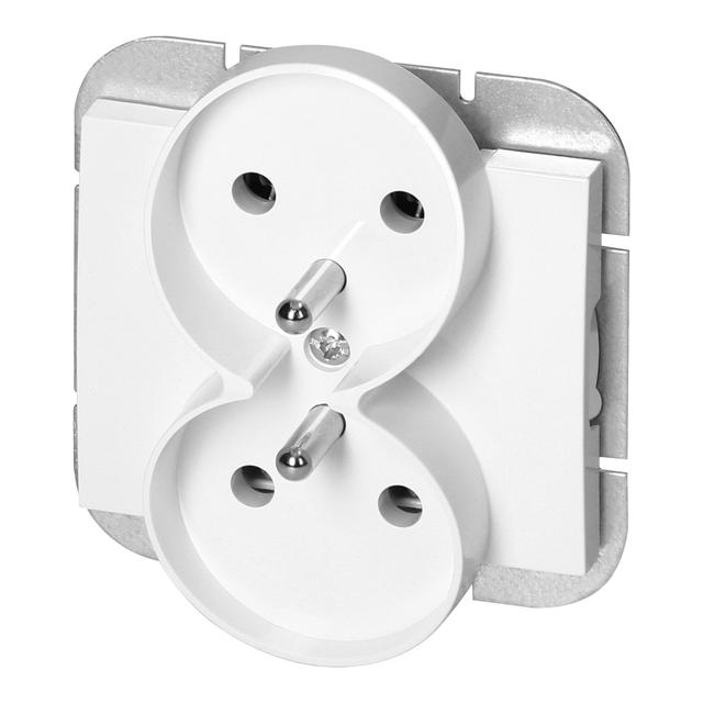Gniazdo podwójne podtynkowe 2x2P+Z Onyx, 16A, 250V, PT-6OR, biały