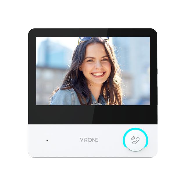 Wideo monitor bezsłuchawkowy, kolorowy, LCD 7", dotykowy, WiFi + APP na telefon, z gniazdem na kartę