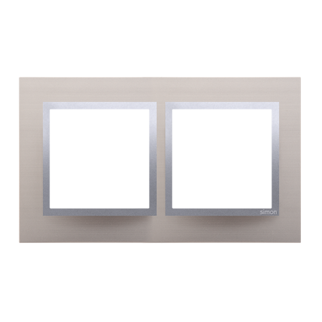 Simon 54 Nature Ramka 2-krotna Nature-Metal SATYNOWY BLASK IP20/IP44* (*IP44-należy zastosować zestaw uszczelek DUN2) DRN2/79 KONTAKT