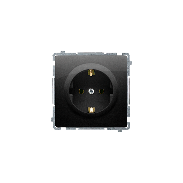 Simon BASIC WMUW-02111x-Y011 Gniazdo wtyczkowe z uziemieniem Schuko (moduł) z przesłonami torów prąd BMGSZ1Z.01/49 KONTAKT