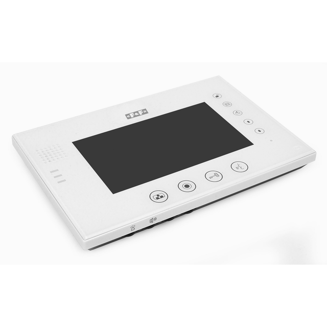 Wideodomofon: monitor 7 kolorowy z pamięcią port karty SD plastik/aluminium czarny + zasilacz MK-08F F&F