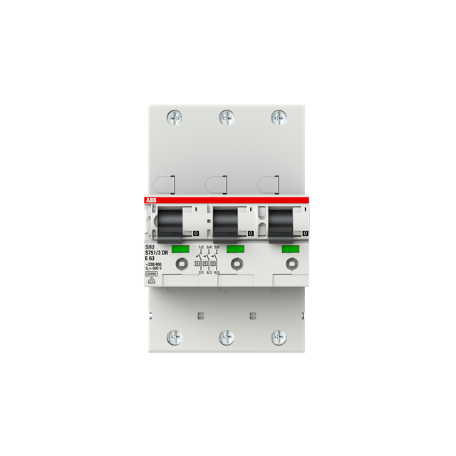 S751/3DR-E63 wyłącznik nadprądowy 3Px1 selektywny E63A 25kA AC 2CDH781001R2632 ABB