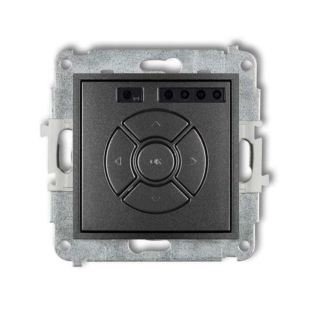 ICON Elektroniczny sterownik rolety (przycisk centralny/dodatkowy) grafitowy 11ISR-6 KARLIK