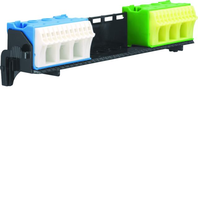 Zacisk PE/N z nośnikiem 2x14 Quickconnect - Blok dystrybucji zasilania (montaż na szynie) FZ381 HAGE