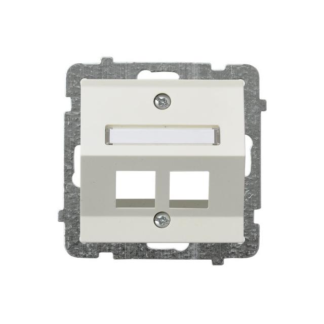 SONATA Obudowa gniazda podwójnego typu Keystone skośna - kolor ecru