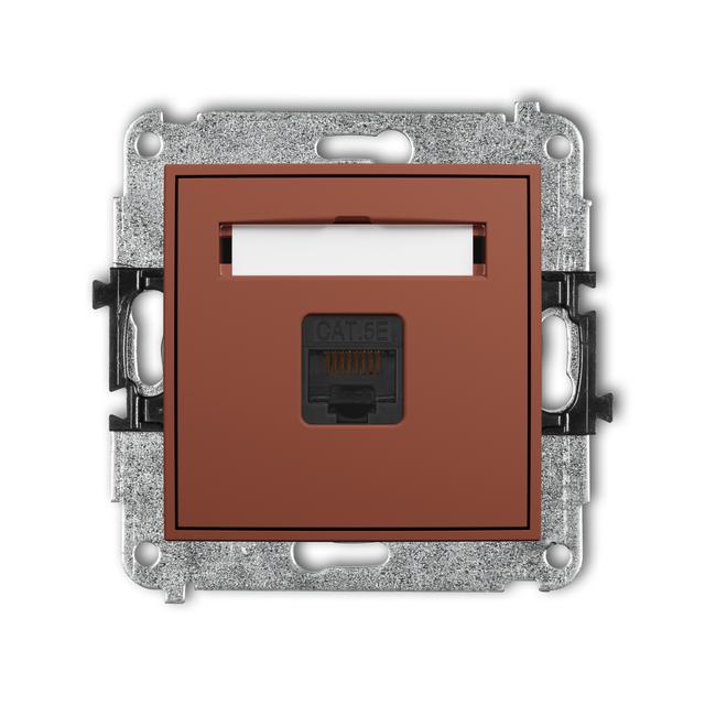 ICON Mechanizm gniazda komputerowego pojedynczego 1xRJ45, kat. 5e, 8-stykowy terakota