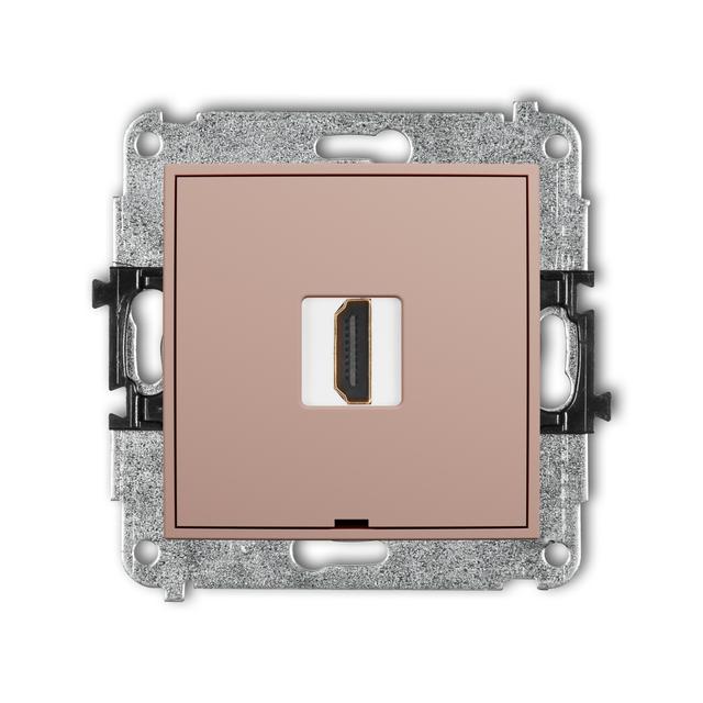MINI Gniazdo pojedyncze HDMI 2.1, 8K, bez pola opisowego łososiowy 62MHDMIBO-5 KARLIK