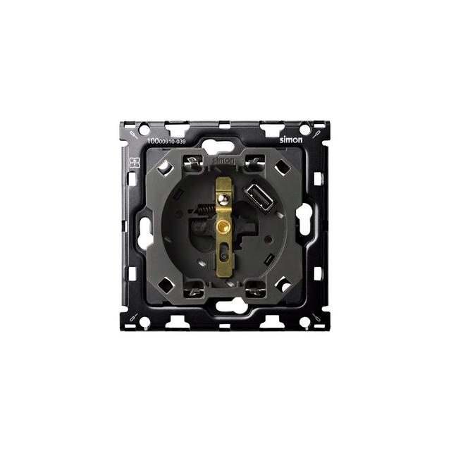 Simon 100 Zestaw 1-krotny: gniazdo z zintegrowaną ładowarką 1xUSB SmartCharge 21 A