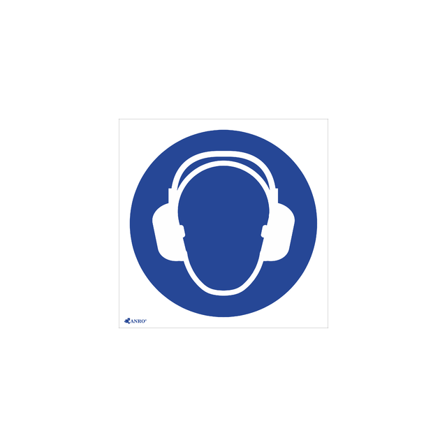 STOSUJ OCHRONĘ SŁUCHU Z PODPISEM, FOLIA SAMOPRZYLEPNA