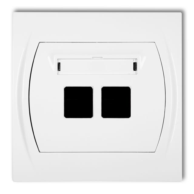 LOGO Gniazdo multimedialne podwójne bez modułu (standard Keystone) biały LGM-2P KARLIK
