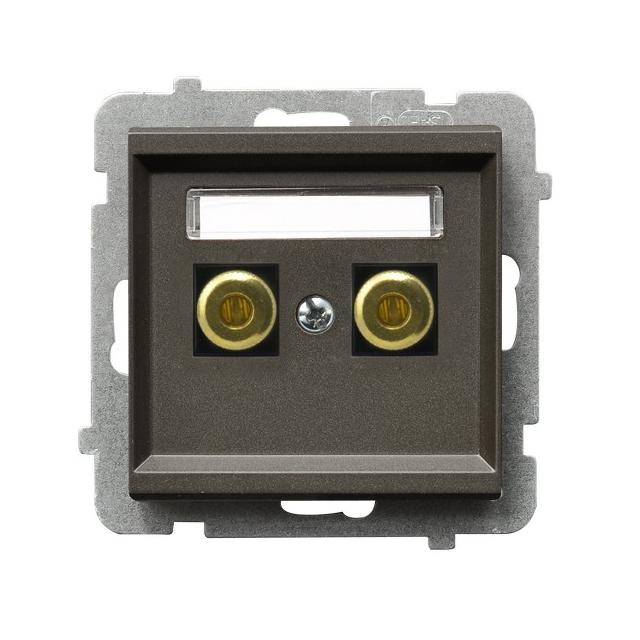 SONATA Gniazdo głośnikowe pojedyncze - kolor czekoladowy metalik GGN-1R/m/40