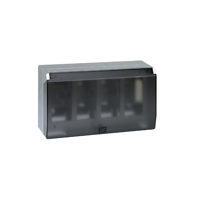 Simon Connect Obudowa natynkowa S500 z pokrywą 4-modułowa 8x K45 kompletna aluminium