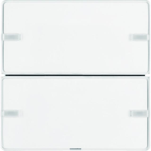 BERKER KNX e/s Q.x Przycisk podwójny z polem opis. z diodami LED RGB i czujnikiem temperatury biały  80142329 HAGER