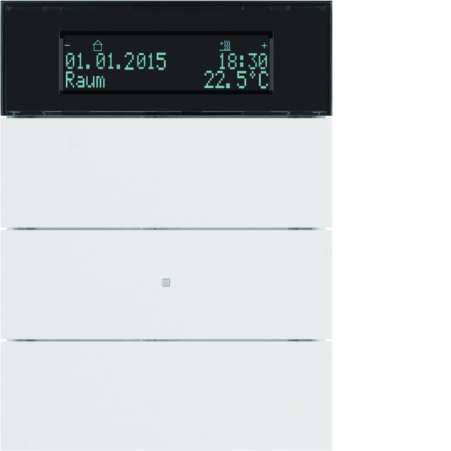 BERKER B.IQ Przycisk potrójny z regulatorem temperatury i wyświetlaczem biały 75663599 HAGER
