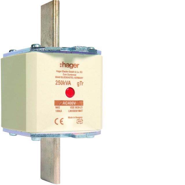Wkładka bezp. nożowa NH3 wsk.podw. uchwyt nieiz. gTr 316A 400VAC LNH30361M4T HAGER